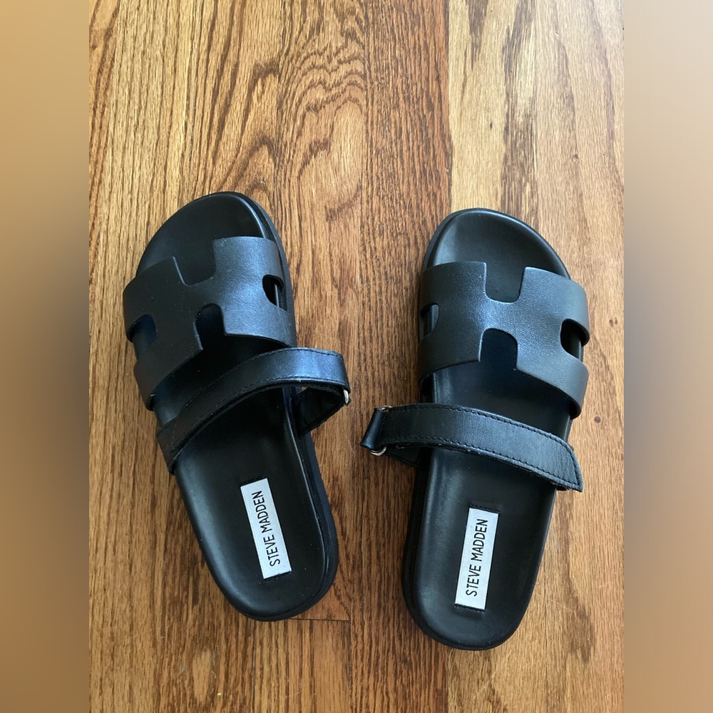 NEW Steve Madden leather slides, size 7